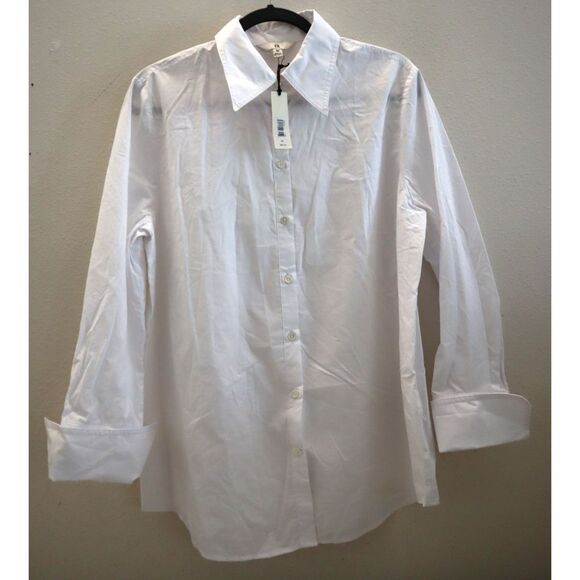 Banana Republic 755610-011 Women Sz M White The Perfect L/S Button-Up Shirt - Picture 1 of 8